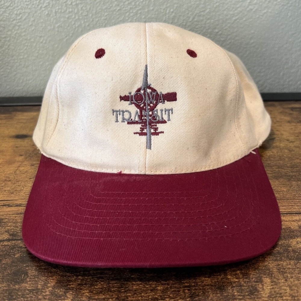 Vintage Iowa Transit Arrow Logo Adult Men's Snapback Red White Hat Cap Country